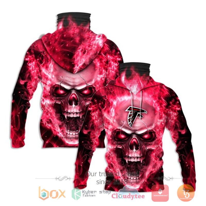 NFL Atlanta Falcons Red Flameskull 3d hoodie mask 6 NFL Atlanta Falcons Red Flameskull 3d hoodie mask