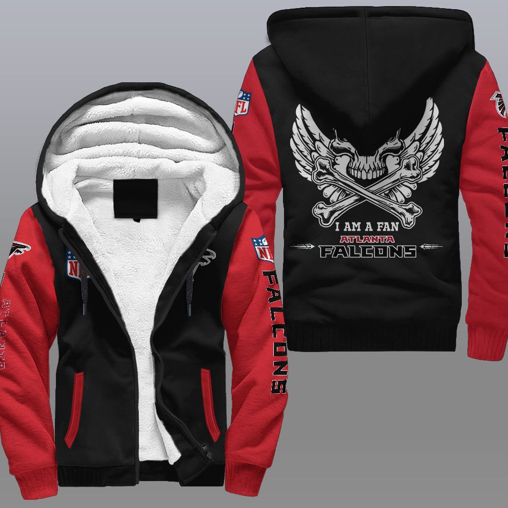 NFL Atlanta Falcons Wings Skull Fleece hoodie 4 NFL Atlanta Falcons Wings Skull Fleece hoodie 1 2 3