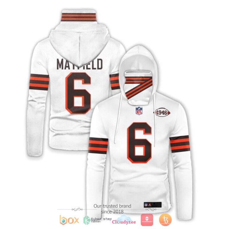 NFL Baker Mayfield 6 1946 white hoodie mask