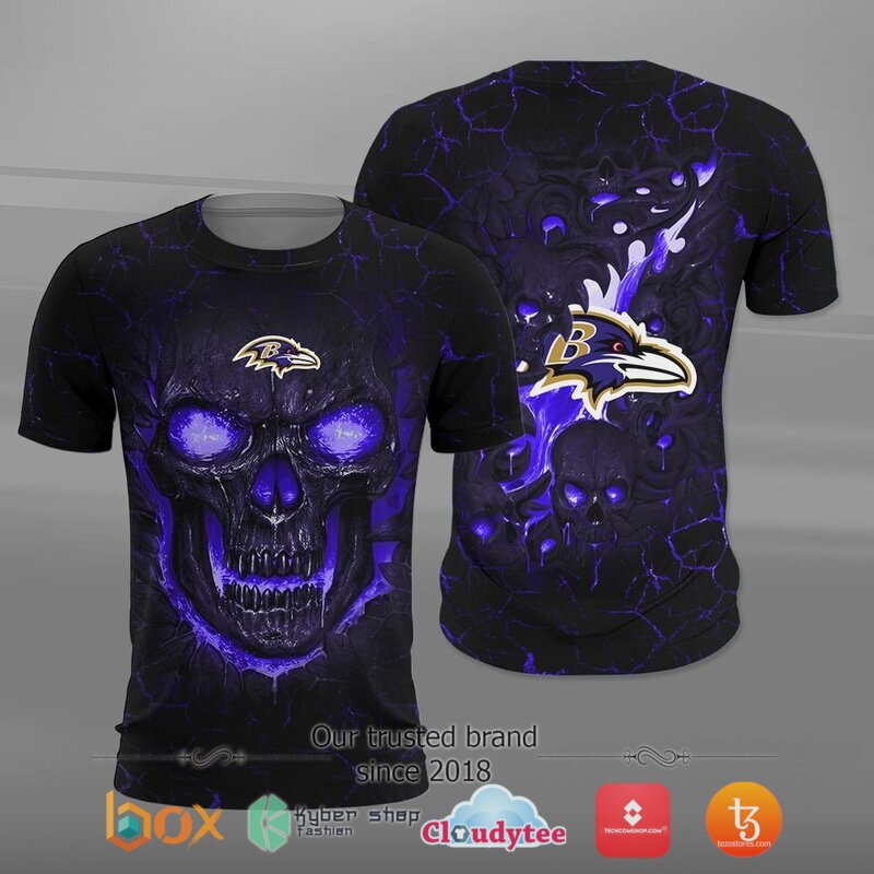 Baltimore Ravens NFL Fire Skull Lava jersey shirt, hoodie 2 NFL Baltimore Ravens Fire Skull Lava 3D shirt hoodie 1