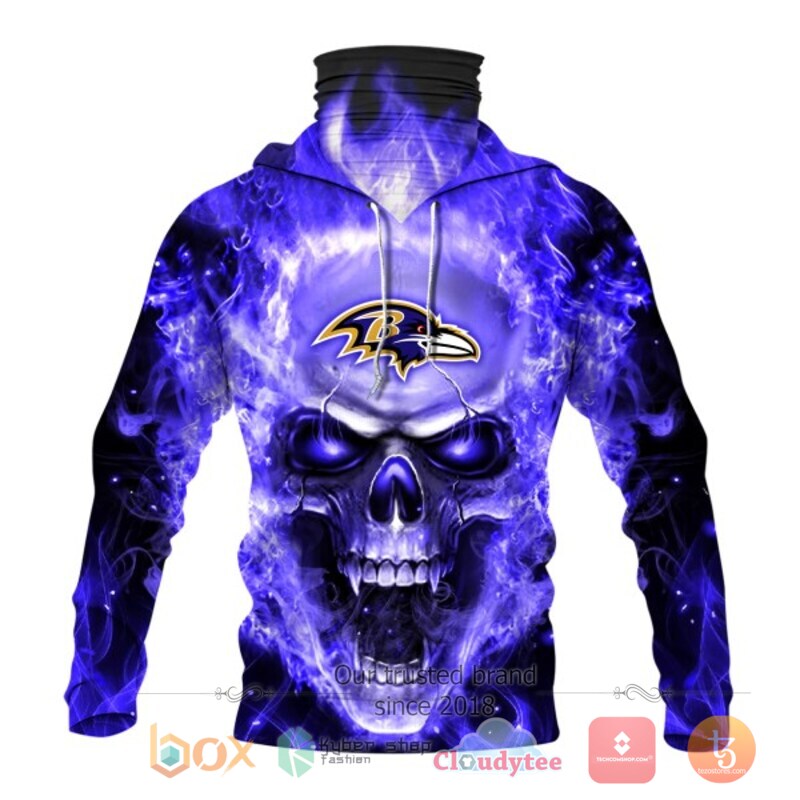 NFL Baltimore Ravens Flameskull 3d hoodie mask 2 NFL Baltimore Ravens Flameskull 3d hoodie mask 1