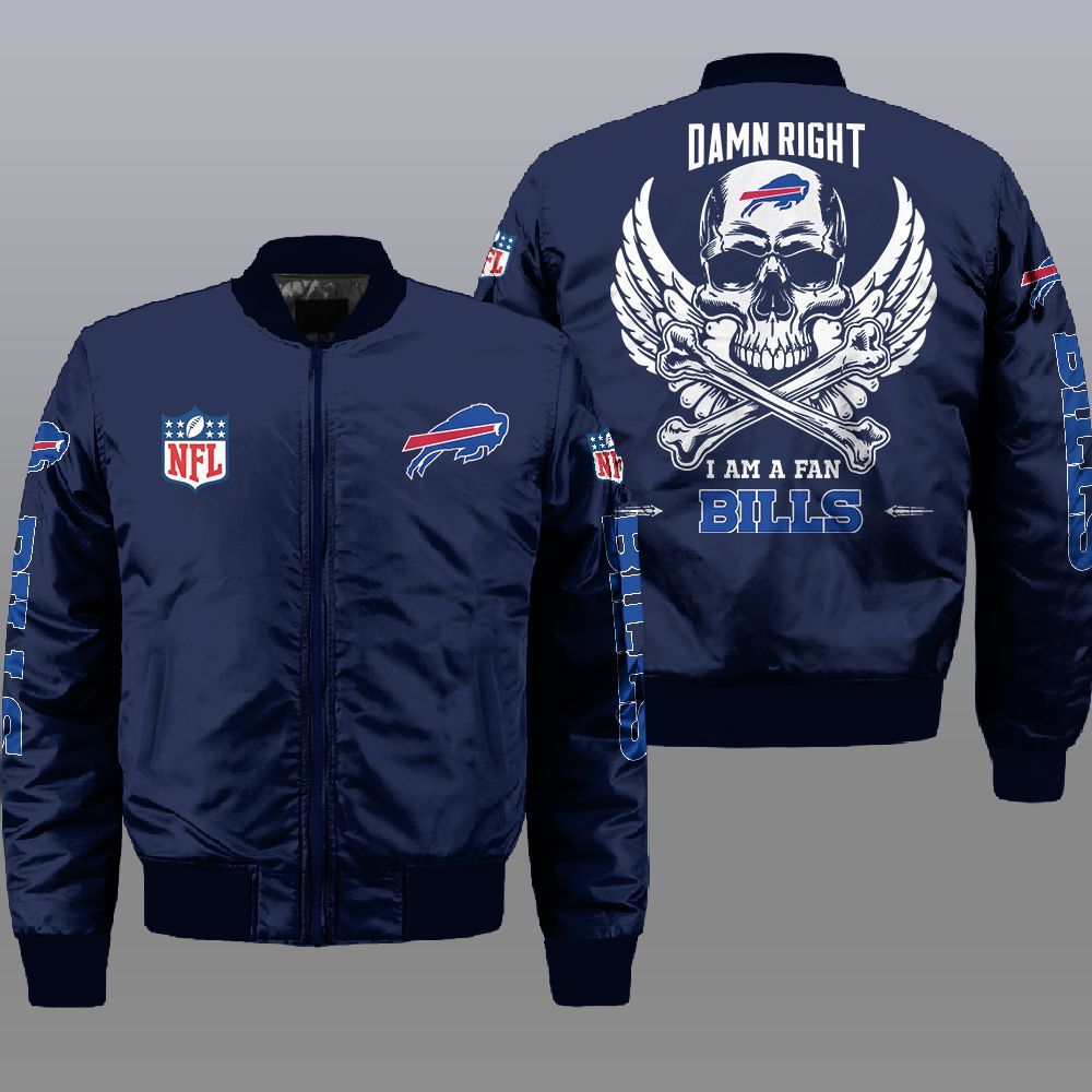 NFL Buffalo Bills Wings Skull 3d Bomber Jacket 2 NFL Buffalo Bills Wings Skull 3d Bomber Jacket 1