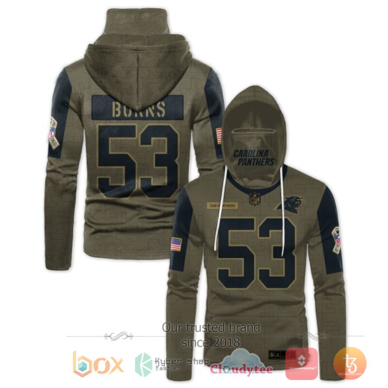 NFL Burns 53 Carolina Panthers 3d hoodie mask