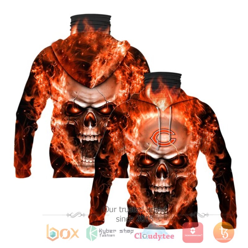 NFL Chicago Bears Flameskull 3d hoodie mask