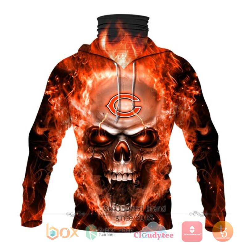 NFL Chicago Bears Flameskull 3d hoodie mask 2 NFL Chicago Bears Flameskull 3d hoodie mask 1