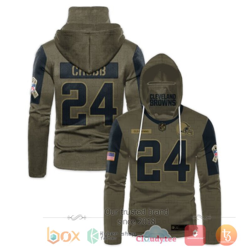 NFL Chubb 24 Cleveland Browns 3d hoodie mask