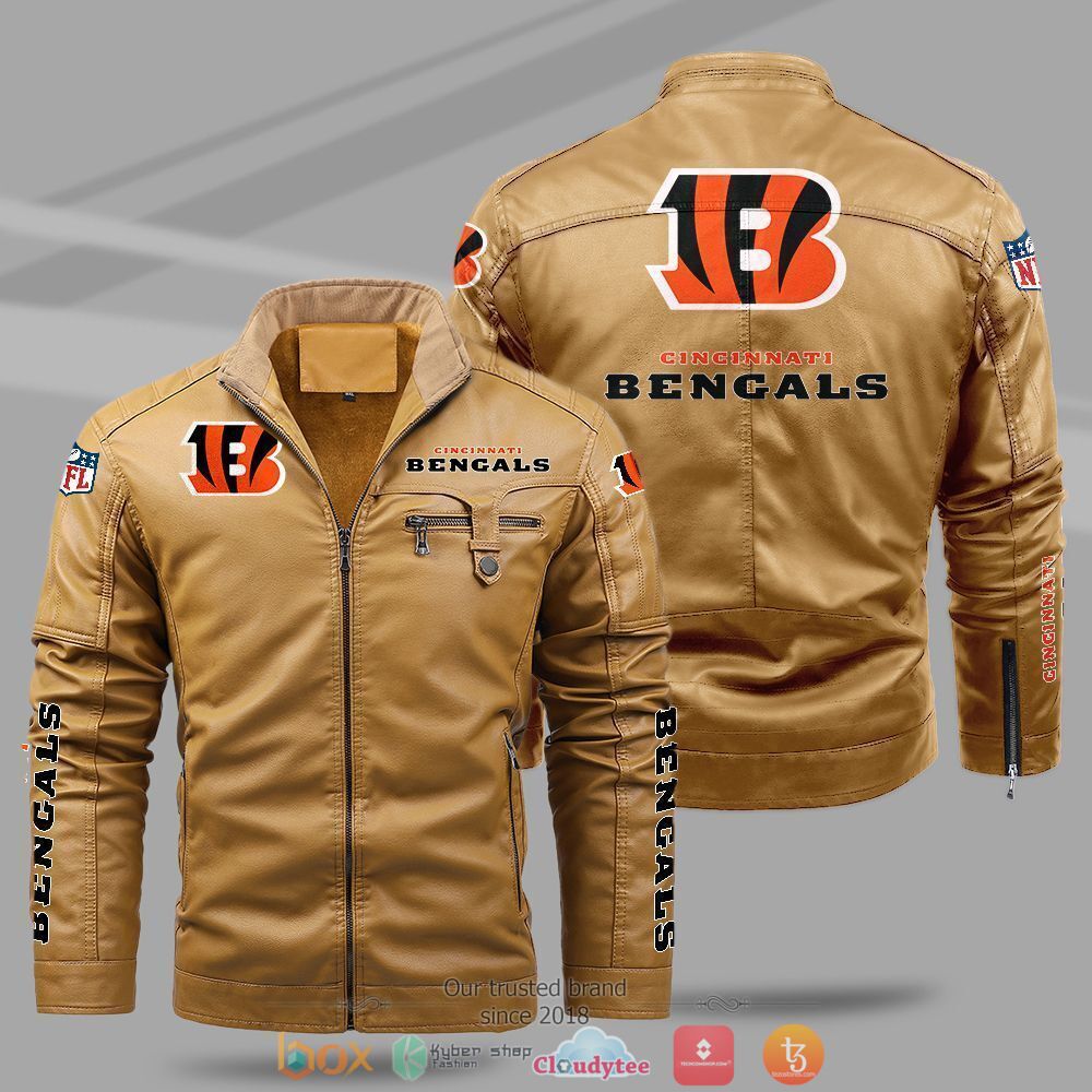 NFL Cincinnati Bengals Fleece leather jacket 1
