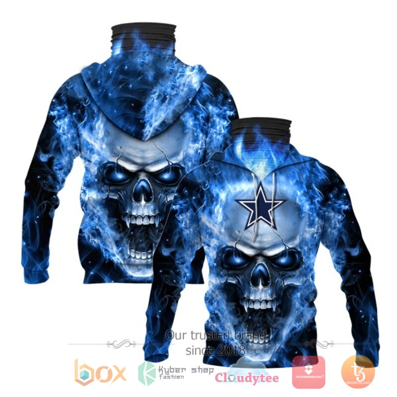 NFL Dallas Cowboys Flameskull 3d hoodie mask 6 NFL Dallas Cowboys Flameskull 3d hoodie mask