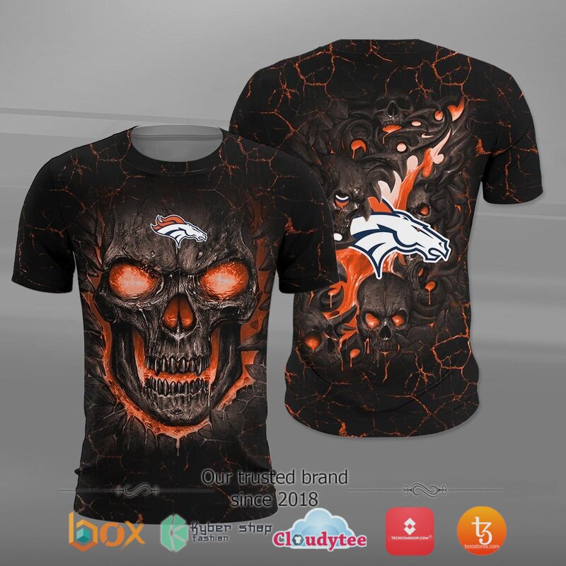 Denver Broncos NFL Fire Skull Lava jersey shirt, hoodie 2 NFL Denver Broncos Fire Skull Lava 3D shirt hoodie 1