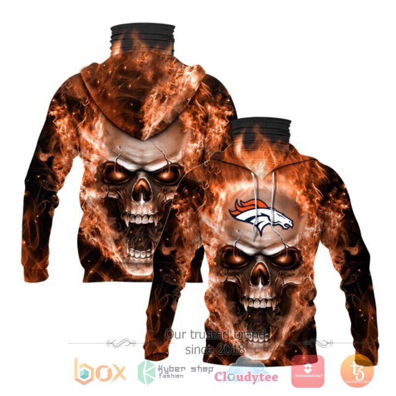 NFL Denver Broncos Flameskull 3d hoodie mask 1 NFL Denver Broncos Flameskull 3d hoodie mask