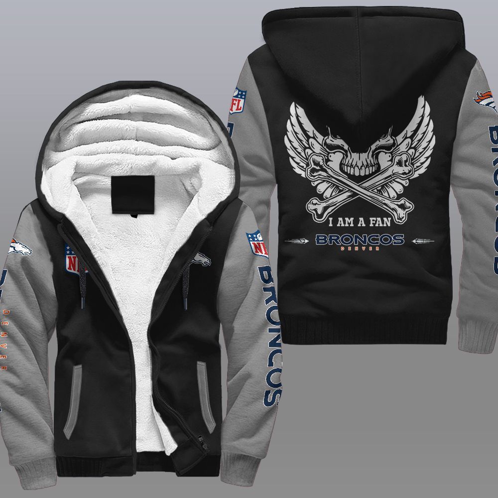 NFL Denver Broncos Wings Skull Fleece hoodie 2 NFL Denver Broncos Wings Skull Fleece hoodie 1