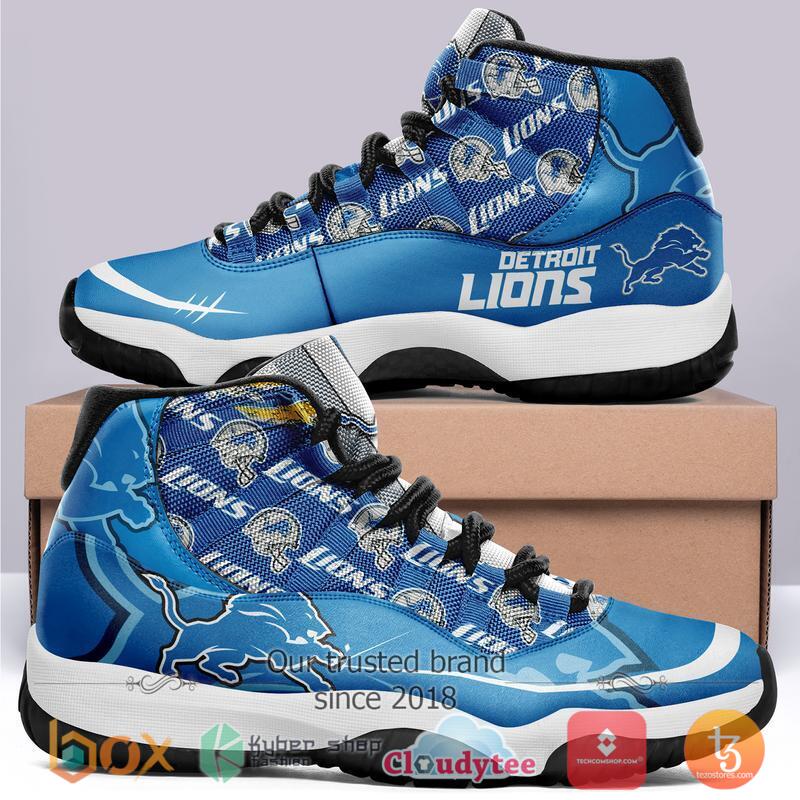 NFL Detroit Lions Air Jordan 11 Sneaker Shoes