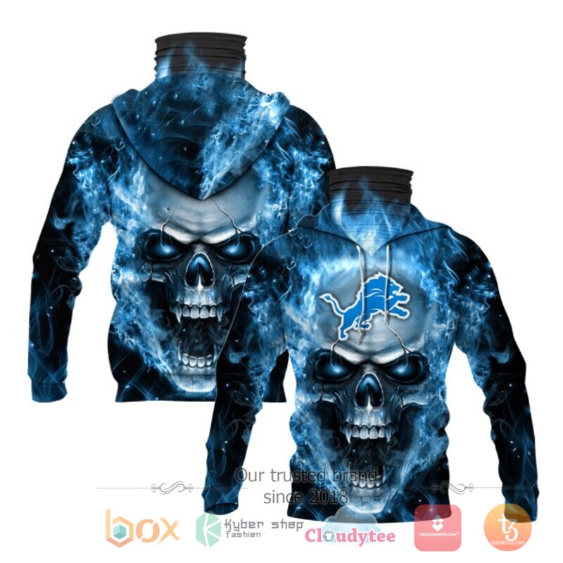 NFL Detroit Lions Flameskull 3d hoodie mask 7 NFL Detroit Lions Flameskull 3d hoodie mask