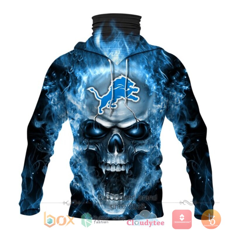 NFL Detroit Lions Flameskull 3d hoodie mask 2 NFL Detroit Lions Flameskull 3d hoodie mask 1