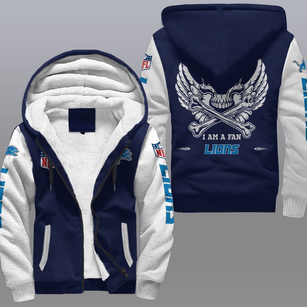 NFL Detroit Lions Wings Skull Fleece hoodie 3 NFL Detroit Lions Wings Skull Fleece hoodie 1 2