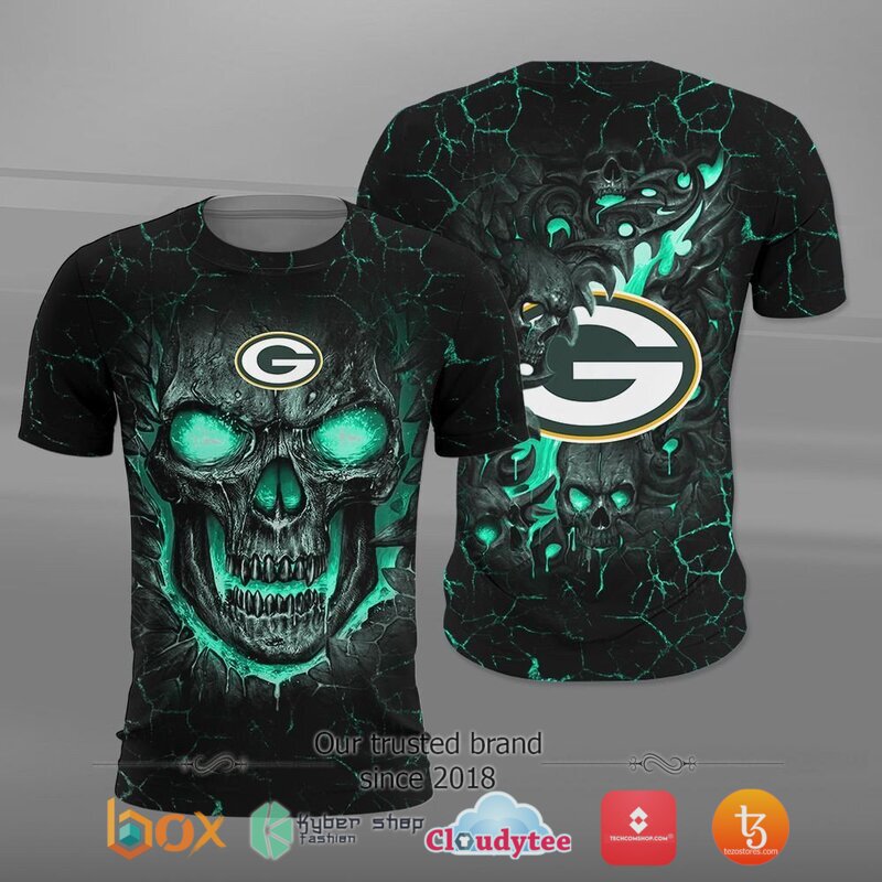 Green Bay Packers NFL Fire Skull Lava jersey shirt, hoodie 2 NFL Green Bay Packers Fire Skull Lava 3D shirt hoodie 1