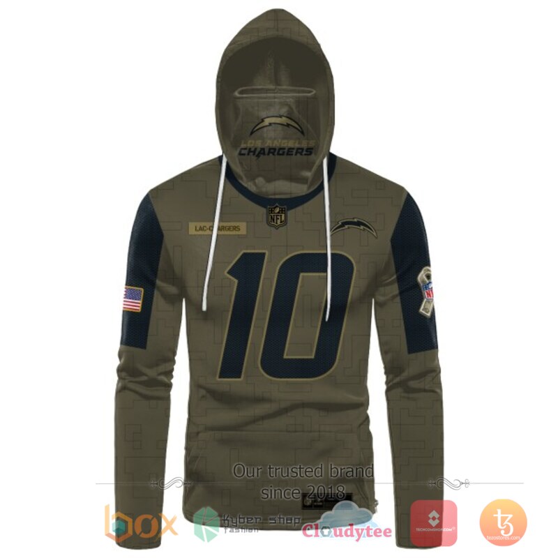 NFL Herbert 10 Los Angeles Chargers 3d hoodie mask 2 NFL Herbert 10 Los Angeles Chargers 3d hoodie mask 1