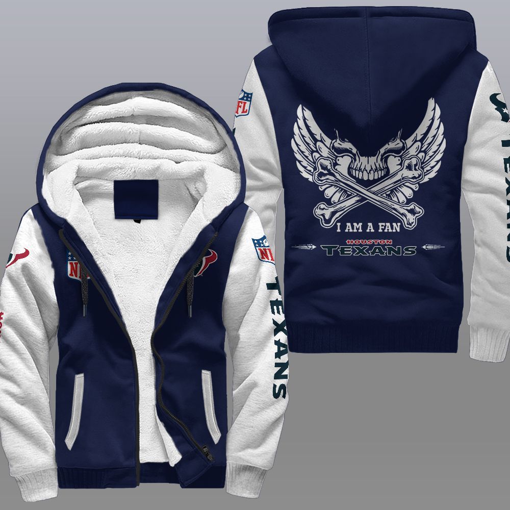NFL Houston Texans Wings Skull Fleece hoodie 3 NFL Houston Texans Wings Skull Fleece hoodie 1 2