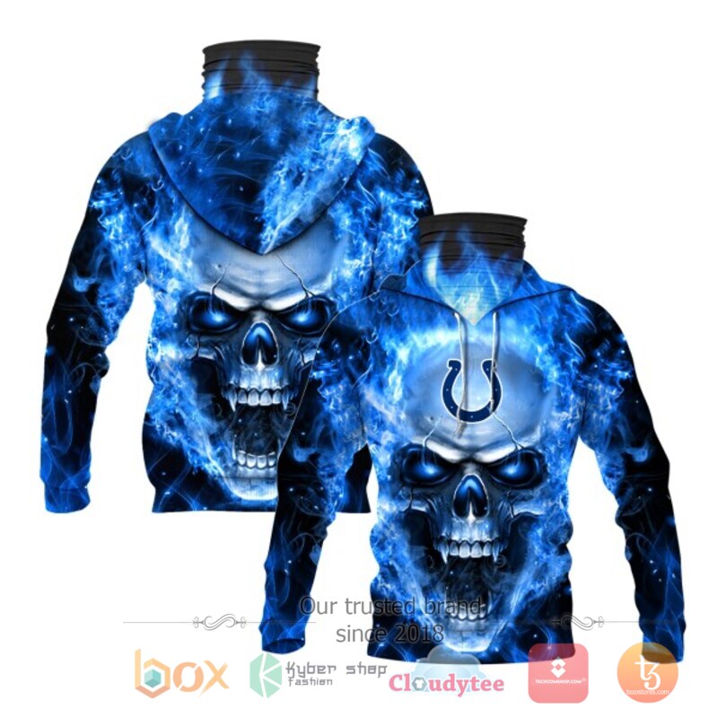 NFL Indianapolis Colts Flameskull 3d hoodie mask 1 NFL Indianapolis Colts Flameskull 3d hoodie mask