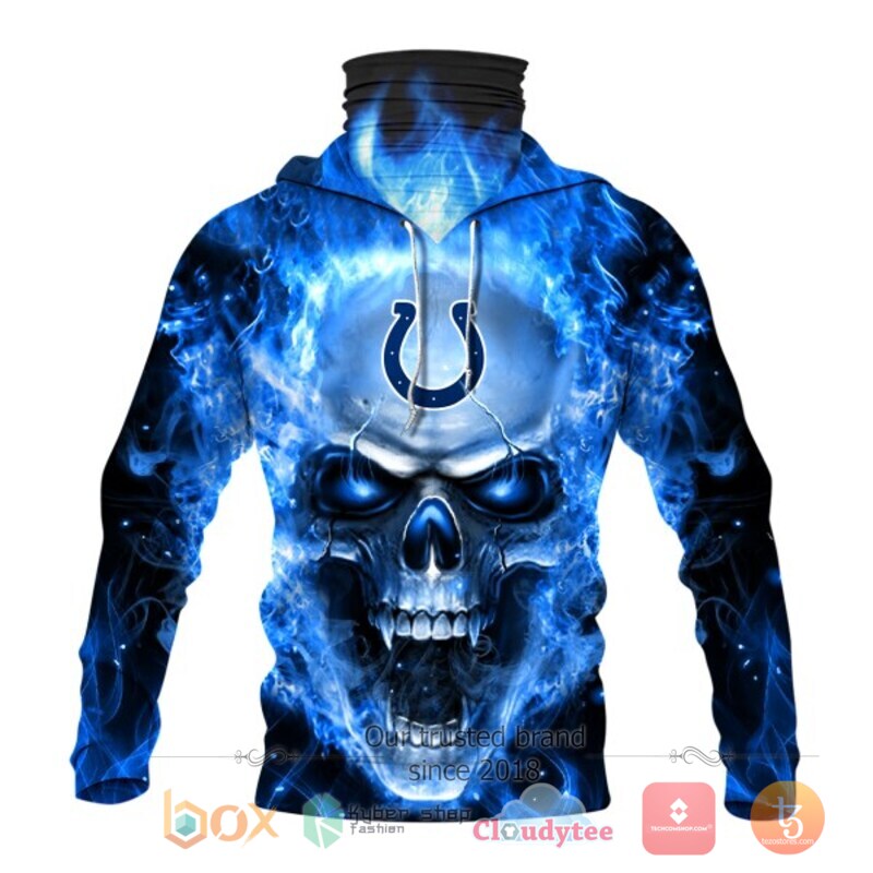 NFL Indianapolis Colts Flameskull 3d hoodie mask 2 NFL Indianapolis Colts Flameskull 3d hoodie mask 1
