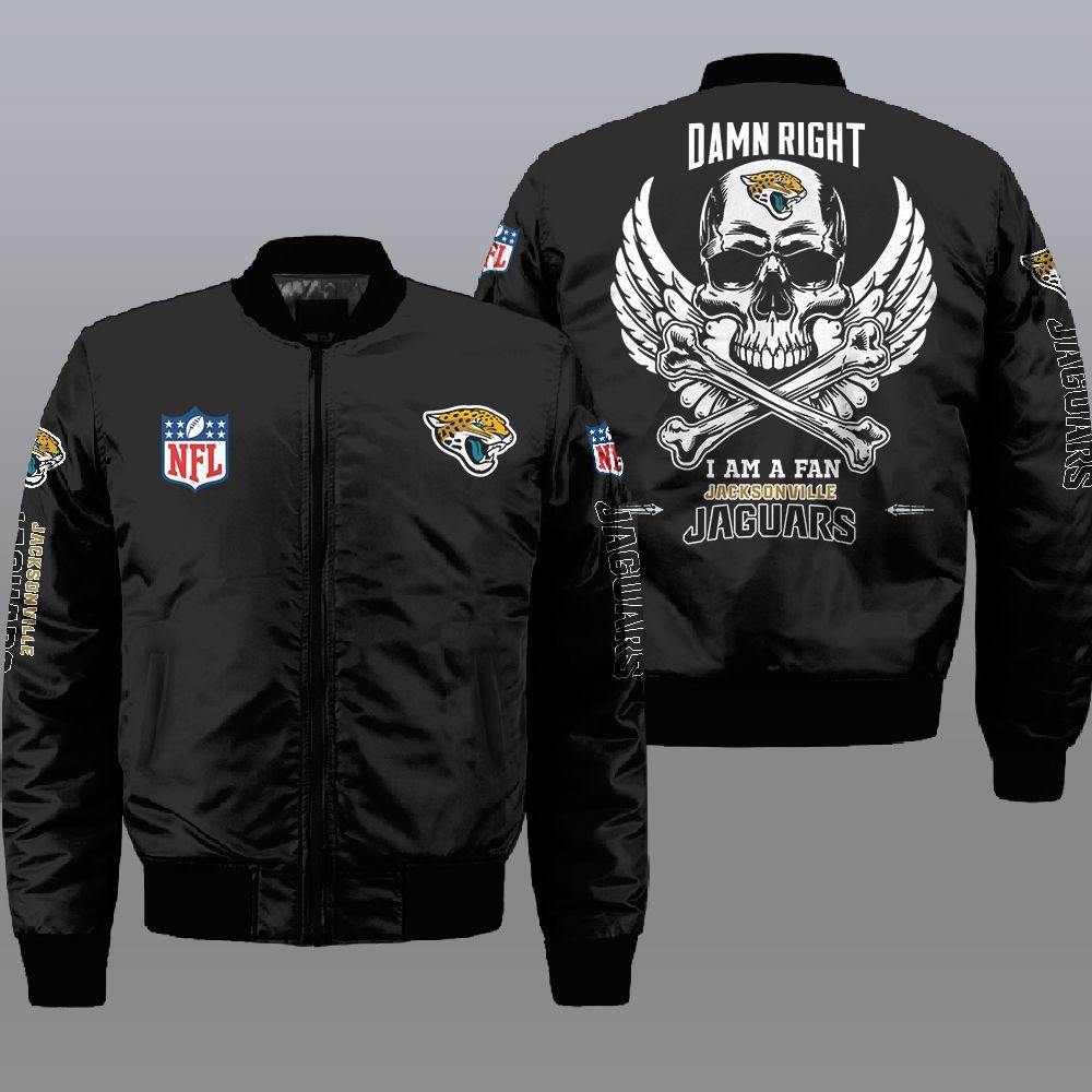 NFL Jacksonville Jaguars Wings Skull 3d Bomber Jacket