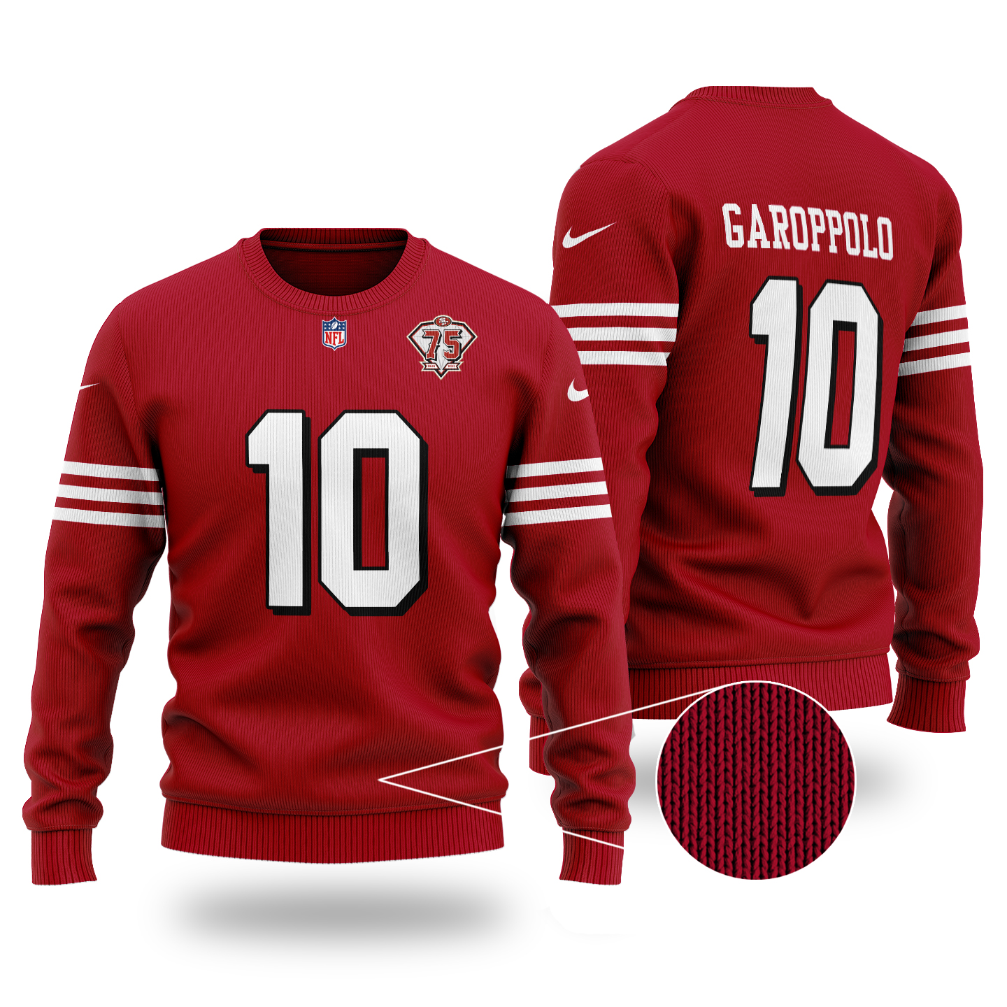NFL Jimmy Garoppolo 10 San Francisco 49ers Christmas Sweater