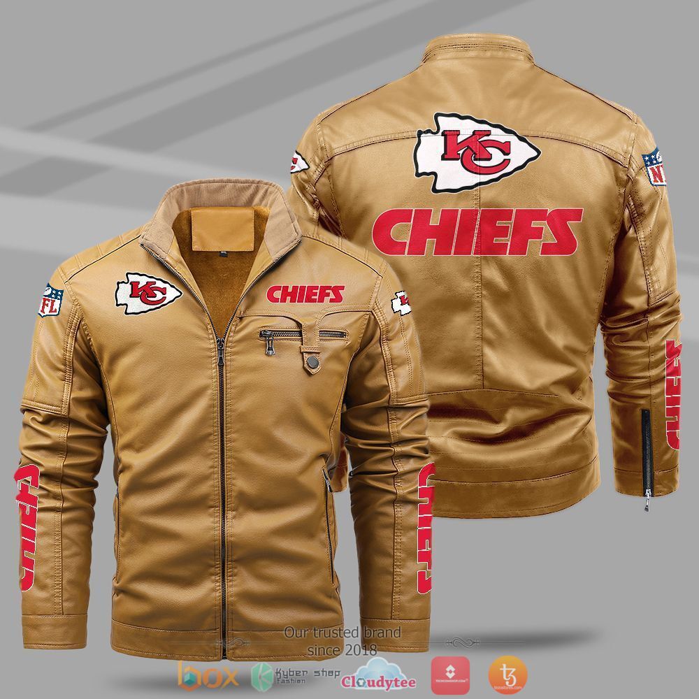 NFL Kansas City Chiefs Fleece leather jacket 1