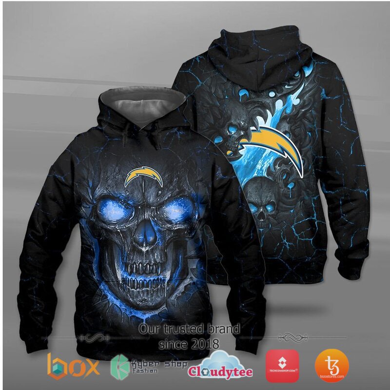 NFL Los Angeles Chargers Fire Skull Lava 3D shirt hoodie