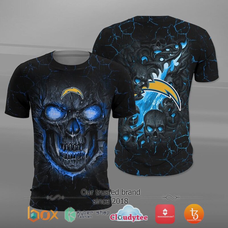 Los Angeles Chargers NFL Fire Skull Lava jersey shirt, hoodie 2 NFL Los Angeles Chargers Fire Skull Lava 3D shirt hoodie 1