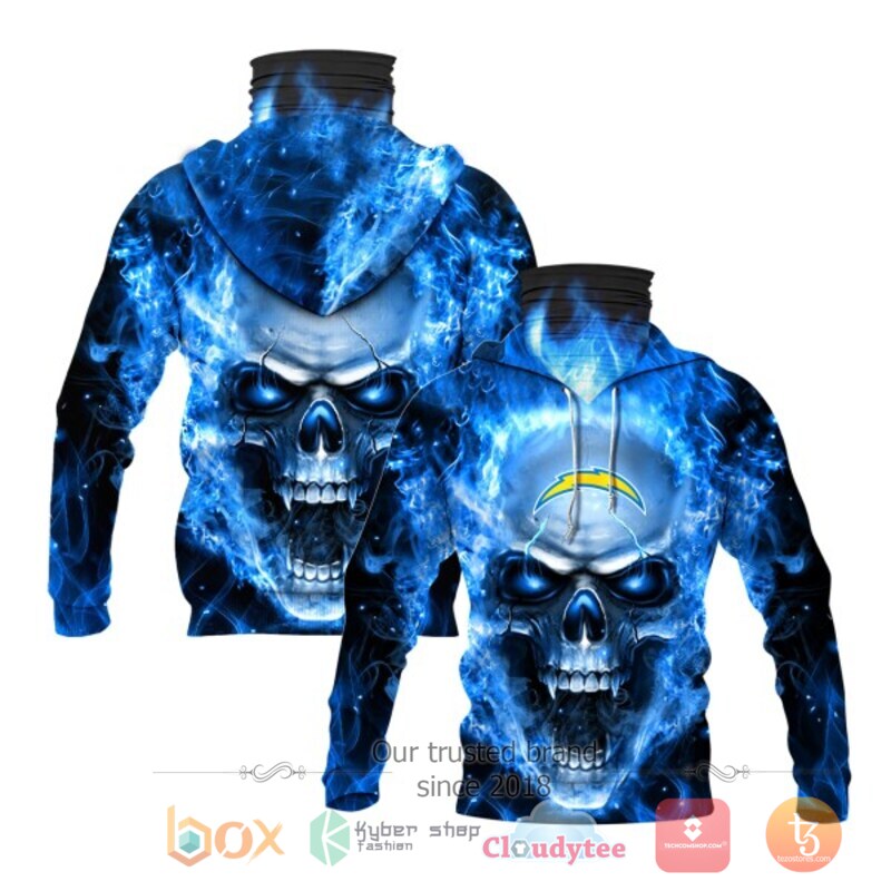 NFL Los Angeles Chargers Flameskull 3d hoodie mask