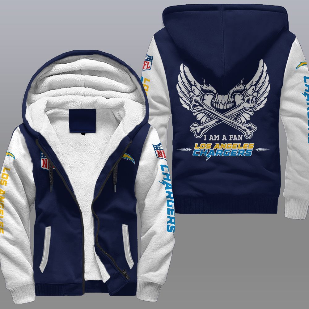 NFL Los Angeles Chargers Wings Skull Fleece hoodie 3 NFL Los Angeles Chargers Wings Skull Fleece hoodie 1 2