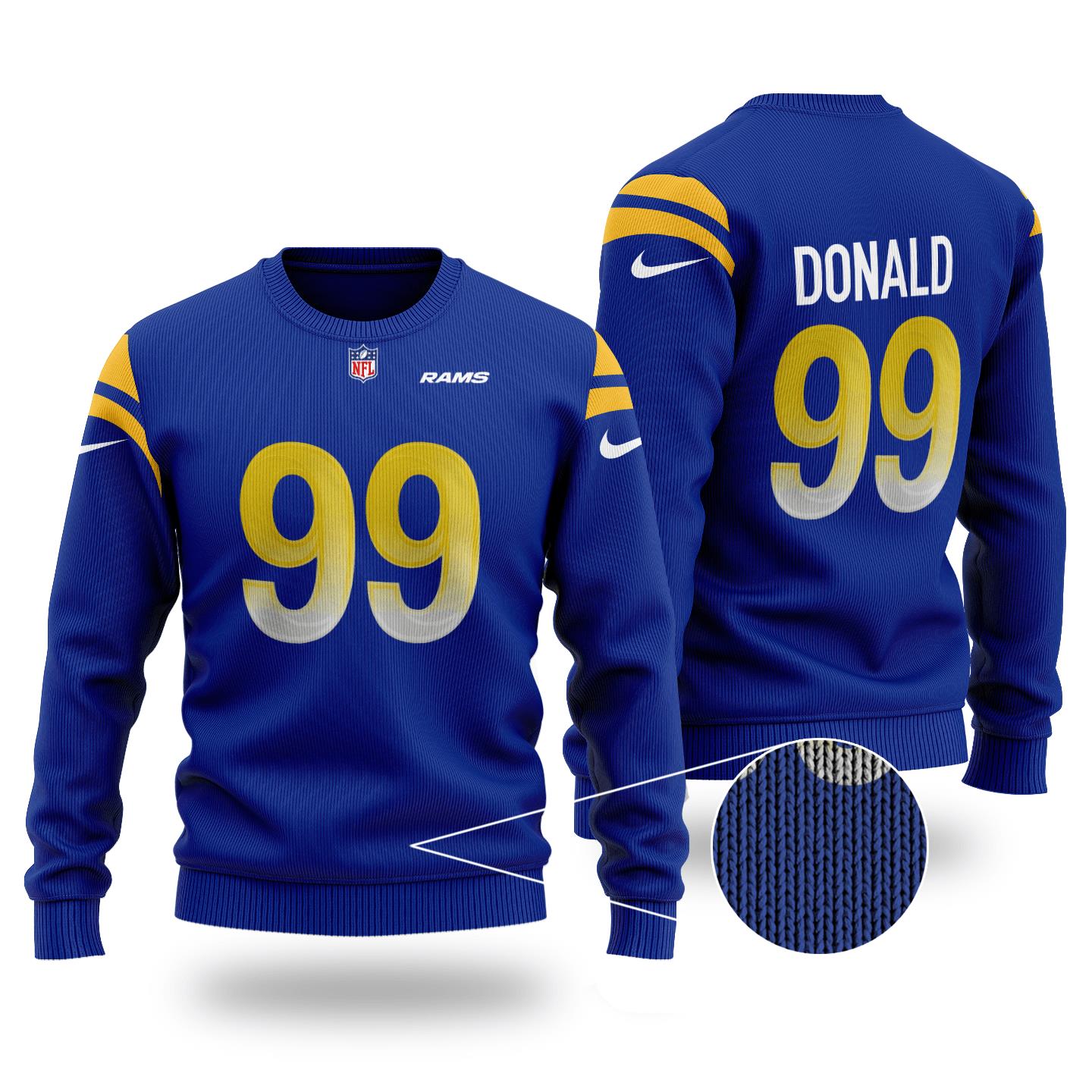 NFL Los Angeles Rams Donald Christmas Sweater 2 NFL Los Angeles Rams Donald Christmas Sweater