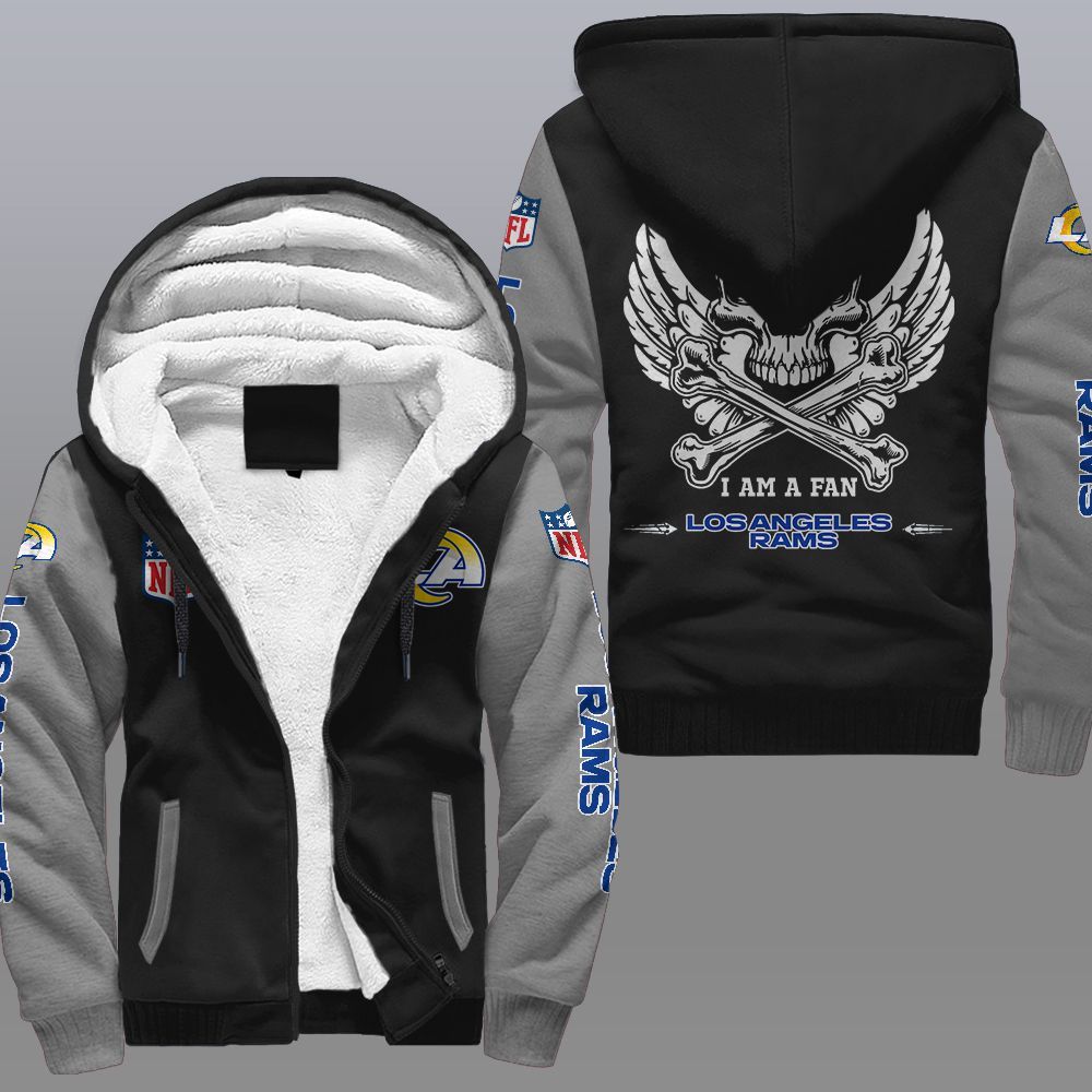 NFL Los Angeles Rams Wings Skull Fleece hoodie 2 NFL Los Angeles Rams Wings Skull Fleece hoodie 1