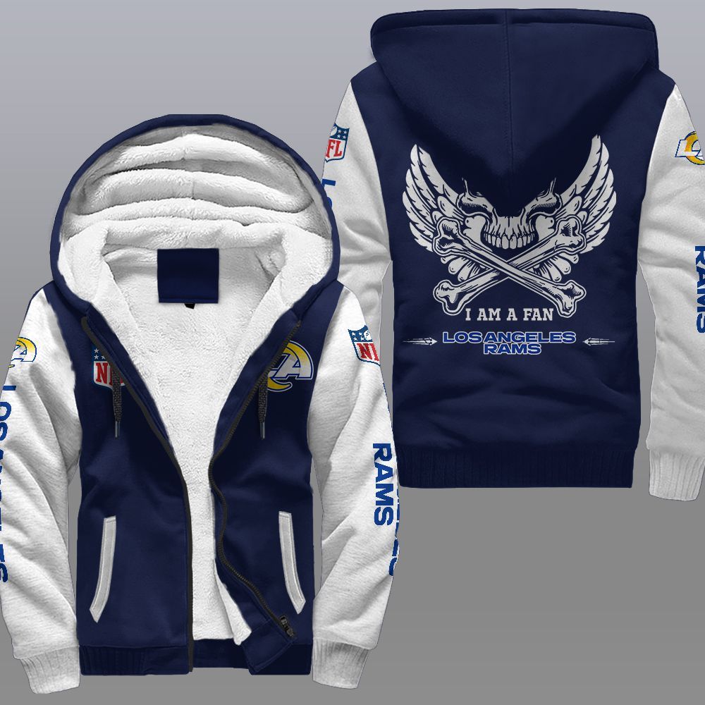 NFL Los Angeles Rams Wings Skull Fleece hoodie 3 NFL Los Angeles Rams Wings Skull Fleece hoodie 1 2