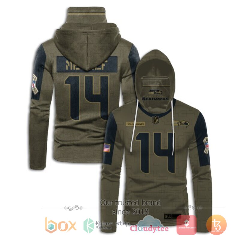 NFL Metcalf 14 Seattle Seahawks 3d hoodie mask 7 NFL Metcalf 14 Seattle Seahawks 3d hoodie mask