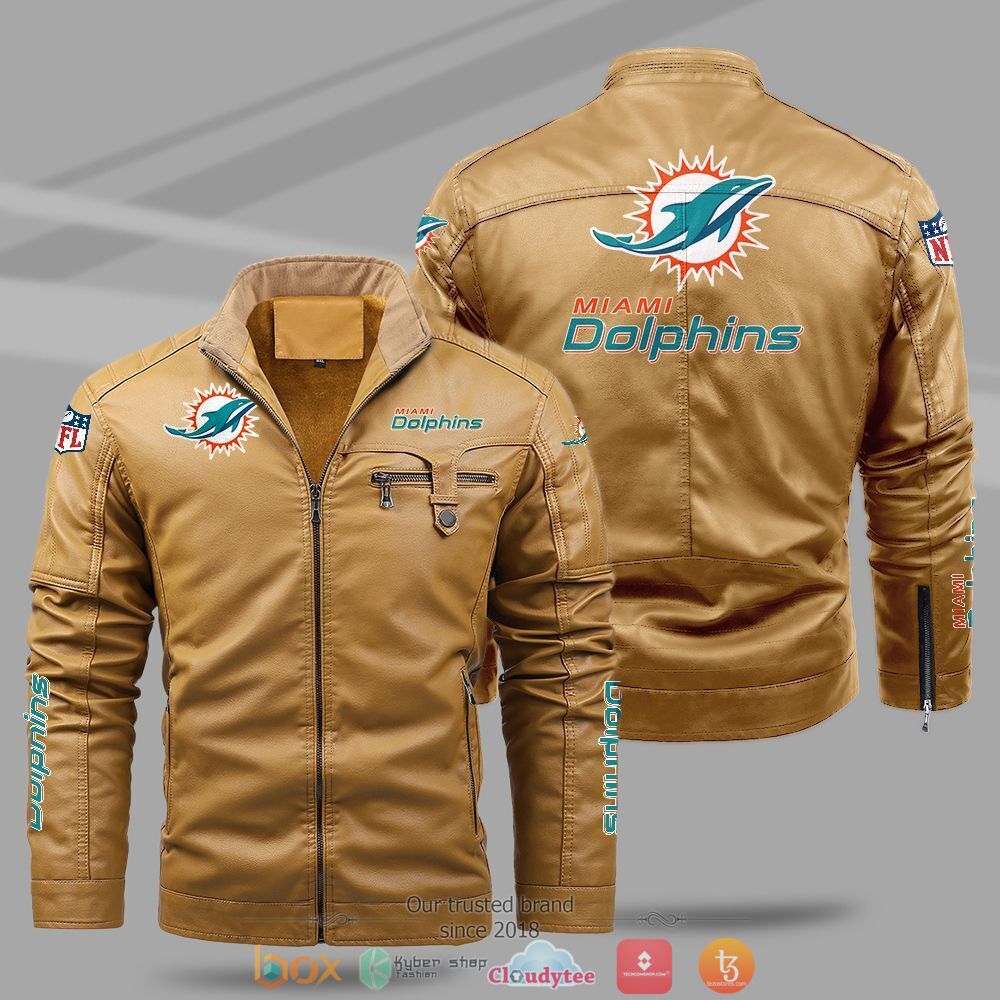NFL Miami Dolphins Fleece leather jacket 1