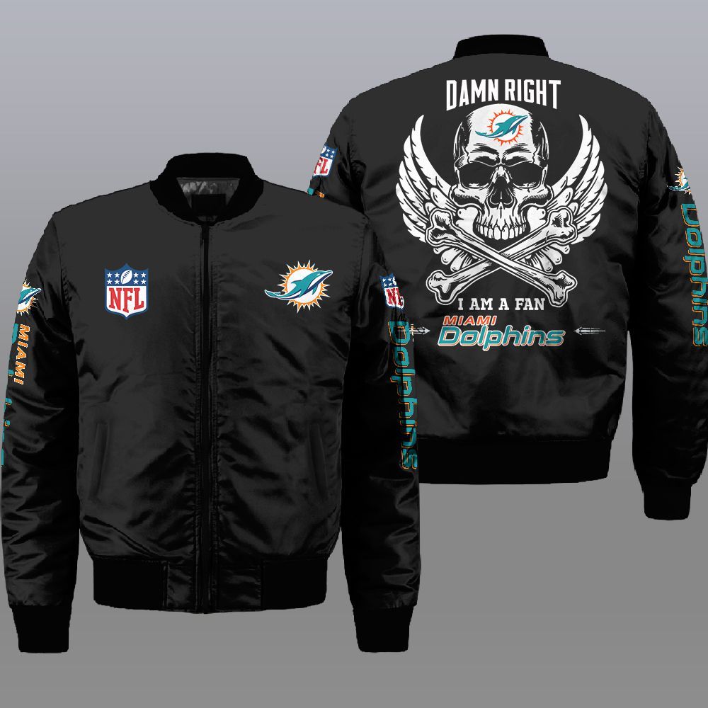 NFL Miami Dolphins Wings Skull 3d Bomber Jacket