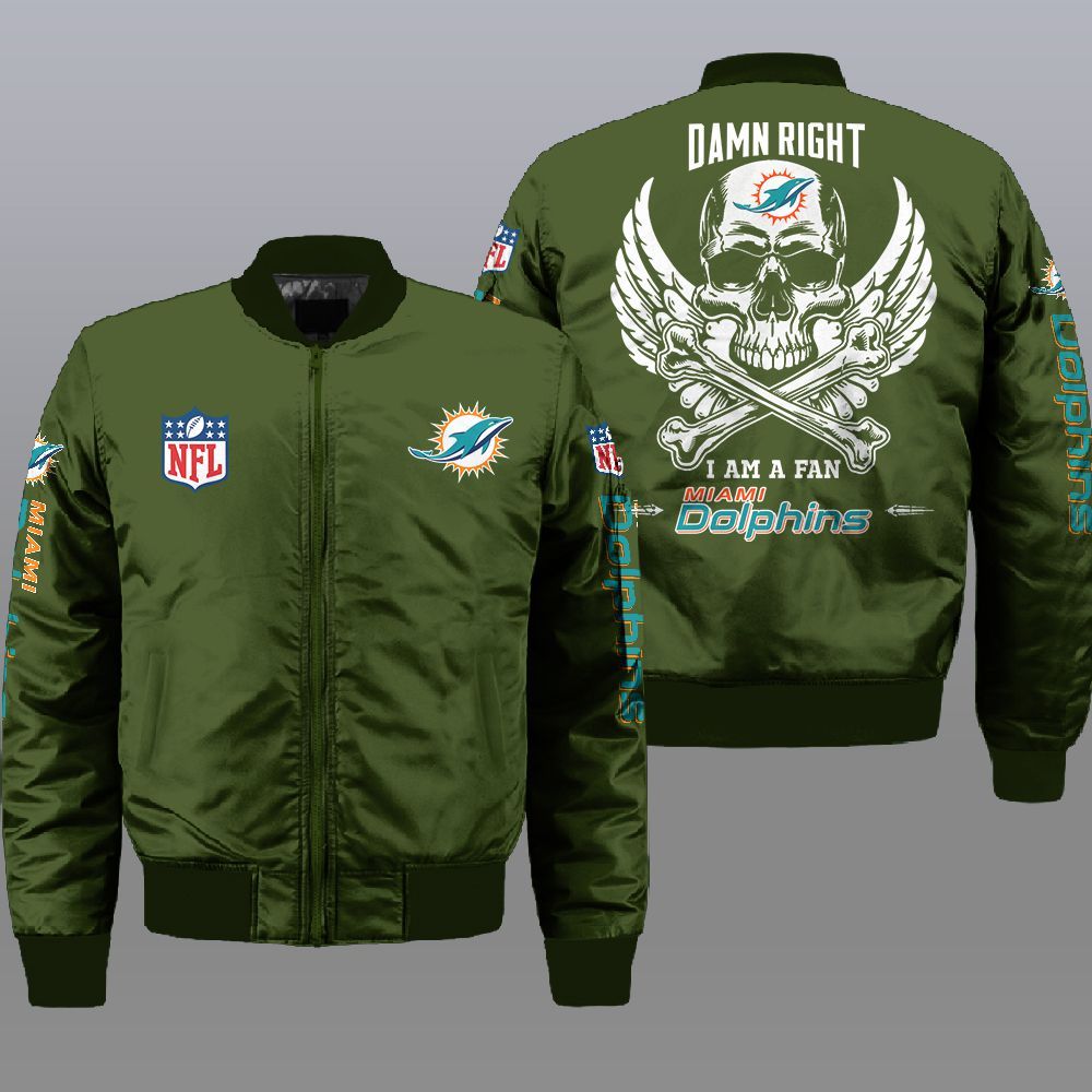 NFL Miami Dolphins Wings Skull 3d Bomber Jacket 3 NFL Miami Dolphins Wings Skull 3d Bomber Jacket 1 2