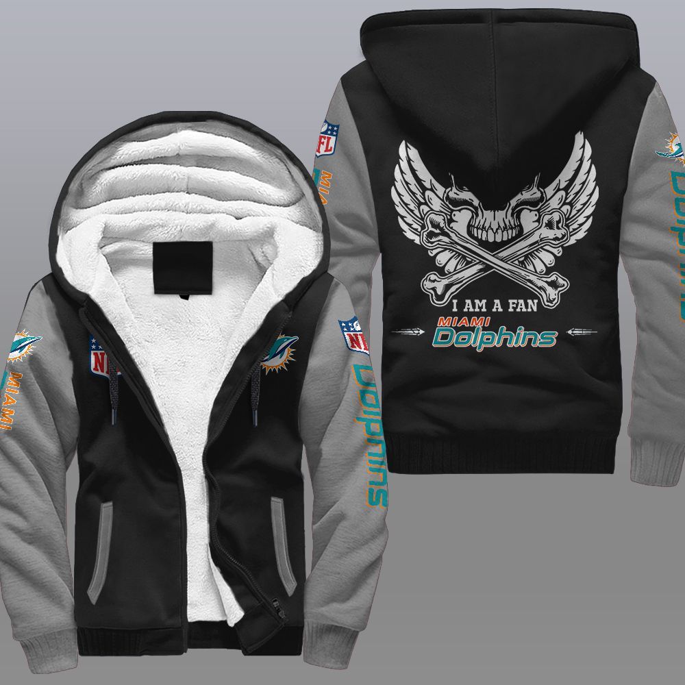 NFL Miami Dolphins Wings Skull Fleece hoodie 2 NFL Miami Dolphins Wings Skull Fleece hoodie 1