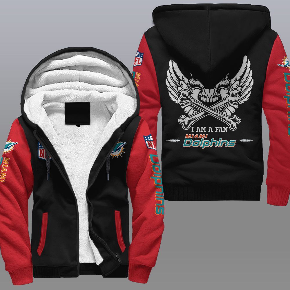 NFL Miami Dolphins Wings Skull Fleece hoodie 4 NFL Miami Dolphins Wings Skull Fleece hoodie 1 2 3