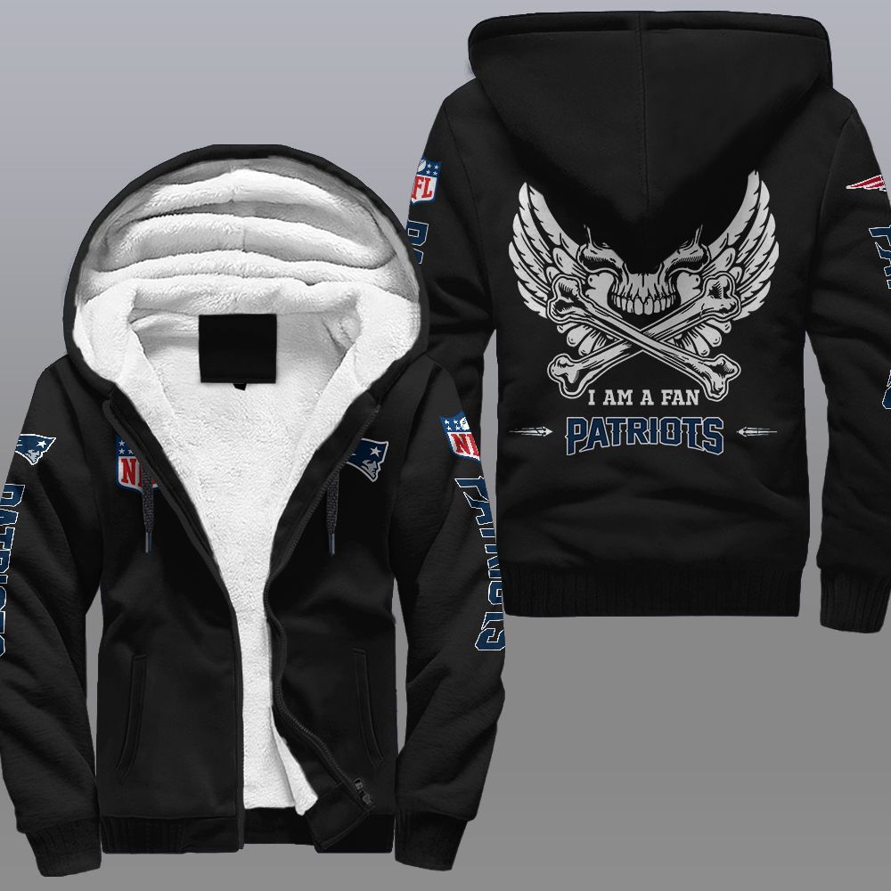 NFL New England Patriots Wings Skull Fleece hoodie 8 NFL New England Patriots Wings Skull Fleece hoodie