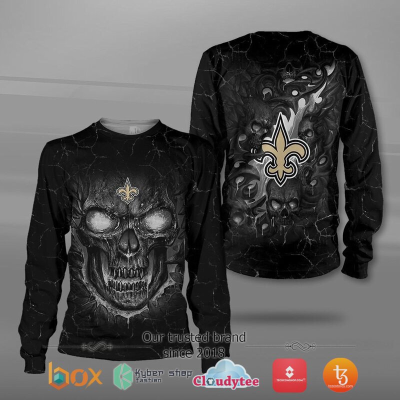 New Orleans Saints NFL Fire Skull Lava jersey shirt, hoodie 3 NFL New Orleans Saints Fire Skull Lava 3D shirt hoodie 1 2