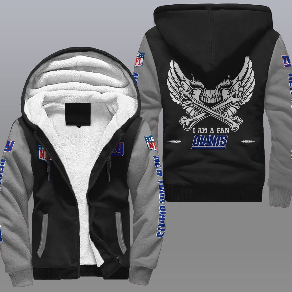 NFL New York Giants Wings Skull Fleece hoodie 2 NFL New York Giants Wings Skull Fleece hoodie 1