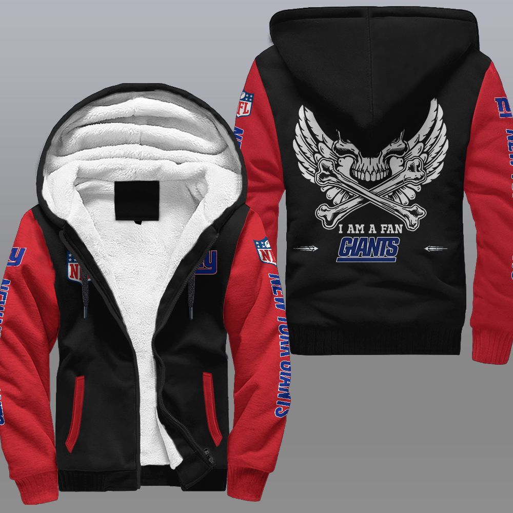 NFL New York Giants Wings Skull Fleece hoodie 4 NFL New York Giants Wings Skull Fleece hoodie 1 2 3