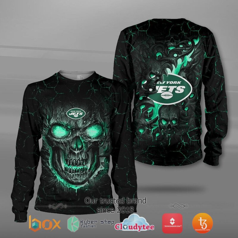 New York Jets NFL Fire Skull Lava jersey shirt, hoodie 3 NFL New York Jets Fire Skull Lava 3D shirt hoodie 1 2