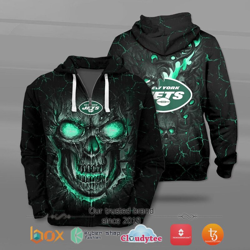 New York Jets NFL Fire Skull Lava jersey shirt, hoodie 4 NFL New York Jets Fire Skull Lava 3D shirt hoodie 1 2 3