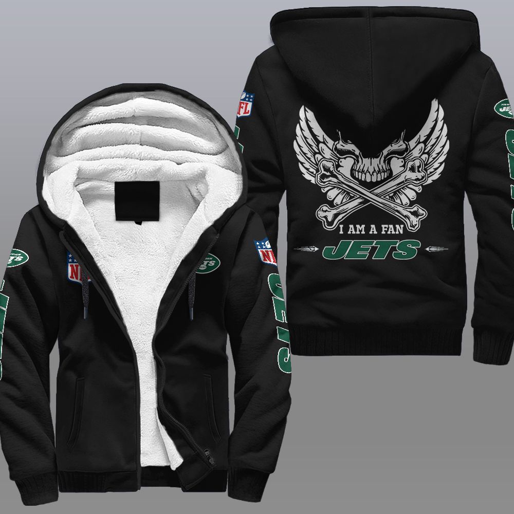 NFL New York Jets Wings Skull Fleece hoodie