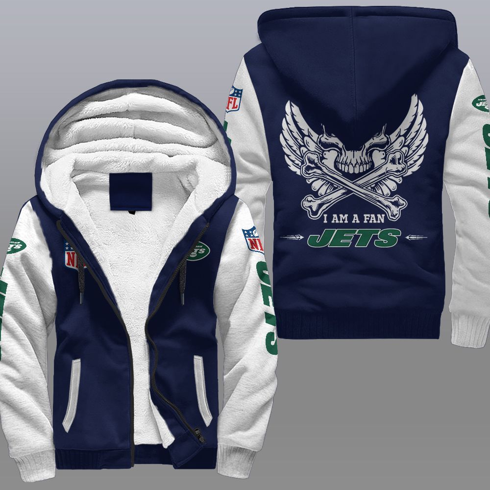 NFL New York Jets Wings Skull Fleece hoodie 3 NFL New York Jets Wings Skull Fleece hoodie 1 2