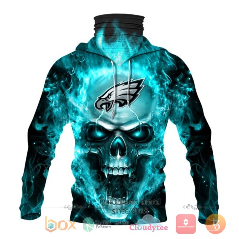 NFL Philadelphia Eagles Flameskull 3d hoodie mask 2 NFL Philadelphia Eagles Flameskull 3d hoodie mask 1