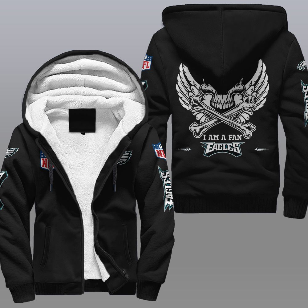 NFL Philadelphia Eagles Wings Skull Fleece hoodie